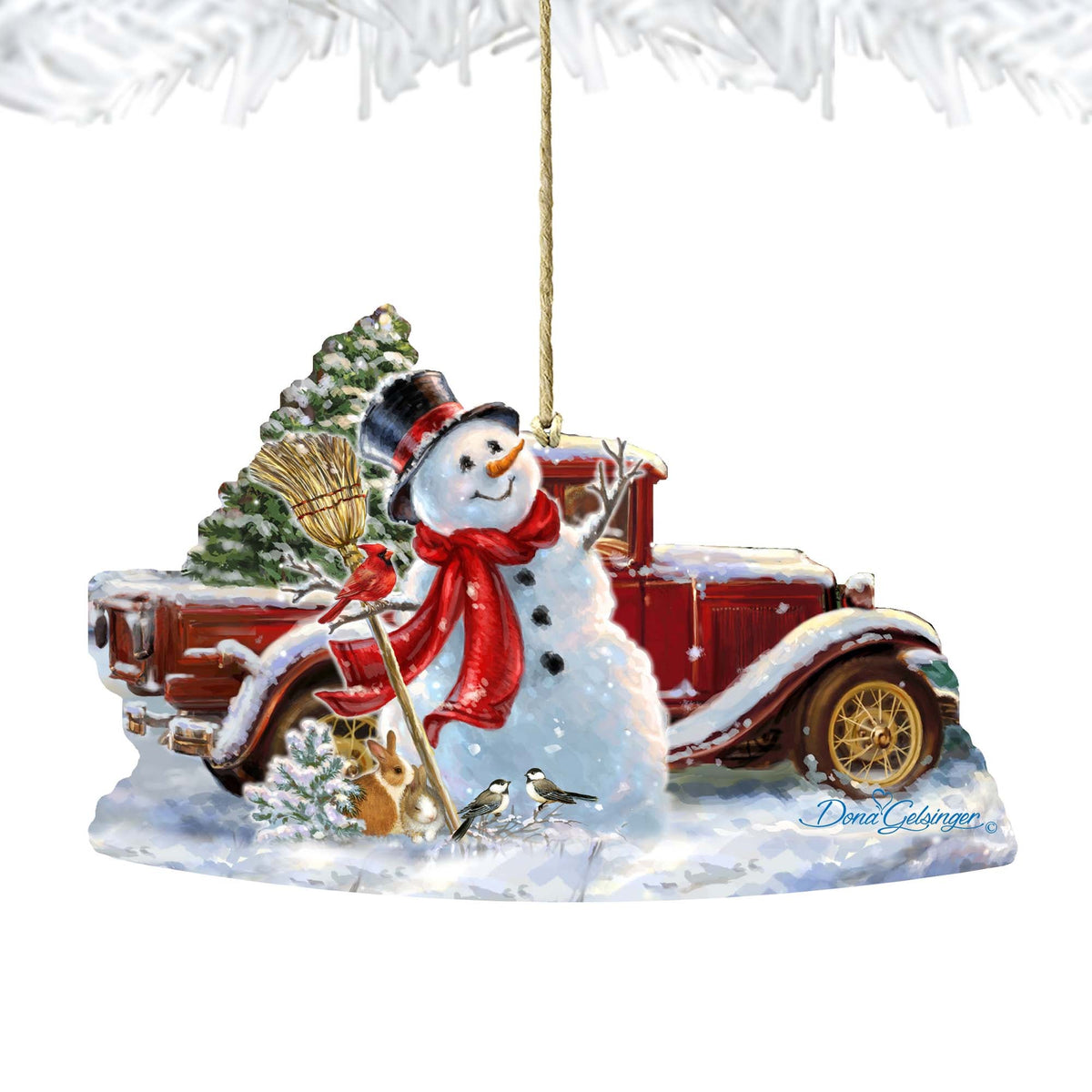 Frosty Forest Friends Wooden Ornaments by Gelsinger - Christmas Santa Snowman Decor - 8161024-1624