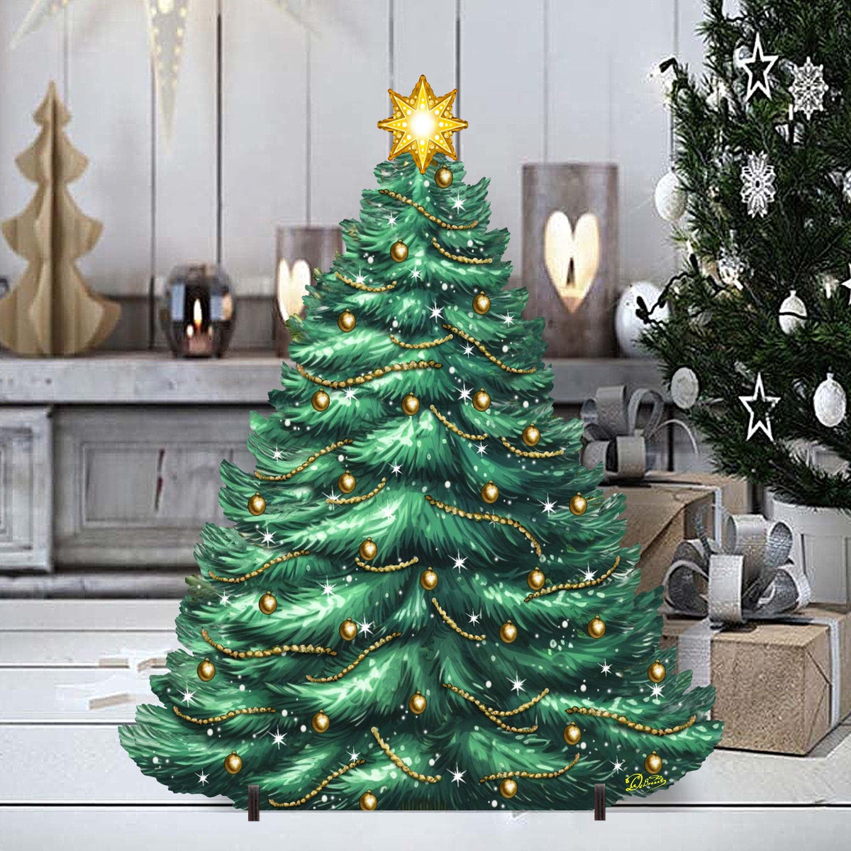 Christmas Tree Outdoor Indoor Decor Wooden Christmas Decoration by G. Debrekht Christmas Decor - 8191500F