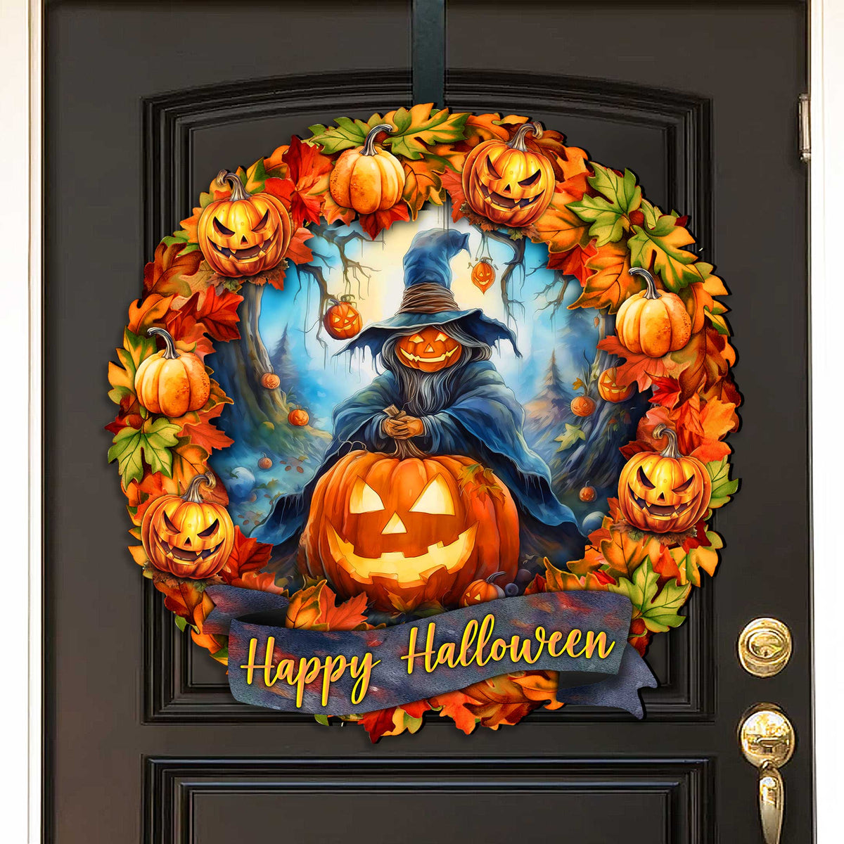 Happy Halloween 36-Inch Wreath Outdoor Decor by G. Debrekht - Halloween Decor - 8652821F