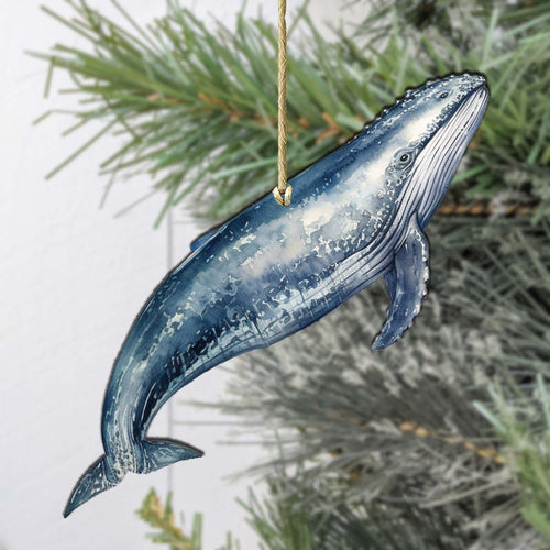 Alaskan Humpback Whale Wooden Ornaments by G.Debrekht - Wildlife Holiday Decor - 8710103-2