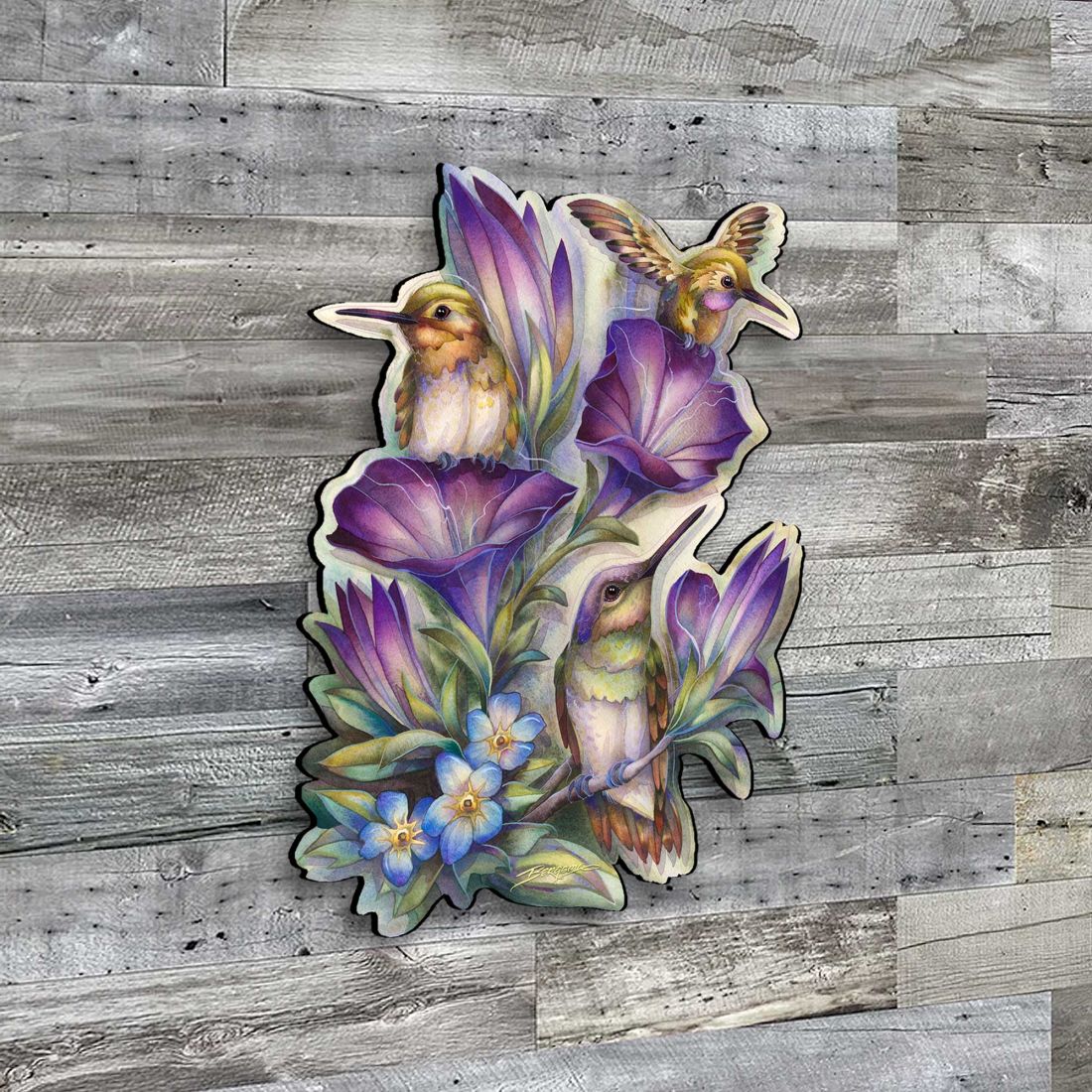Everlasting Friendship Hummingbirds Wall Art by J. Bergsma - Wildlife Holiday Decor - 8591936W-JB