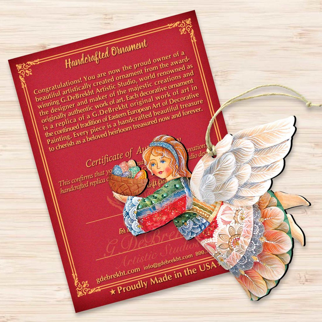 Flying Easter Angel Wooden Ornaments by G. DeBrekht - Easter Spring Decor - 8154154