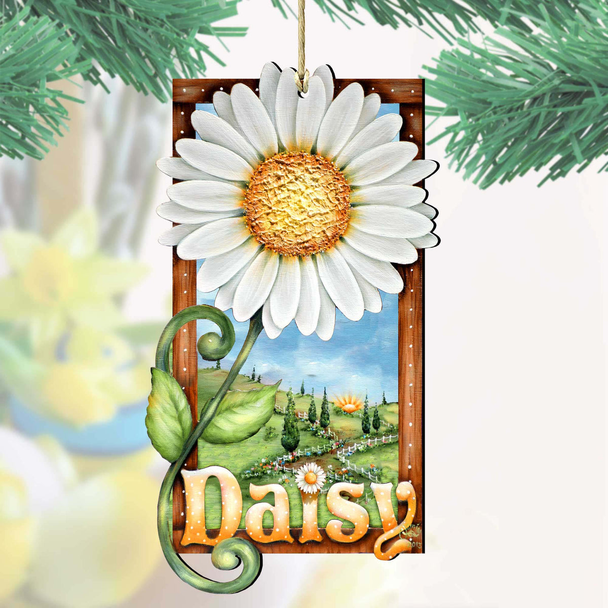 Fresh as A Daisy! Wooden Ornaments by Jamie Mills-Price - Christmas Decor - 8457704