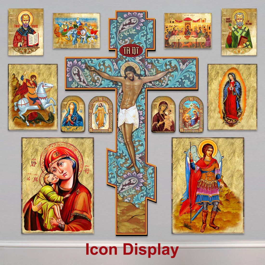Saint Anthony Wooden Gold Plated Religious Christian Sacred Icon - Inspirational Icon Decor - 85057