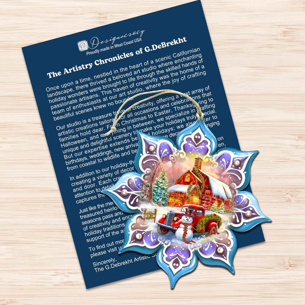 Waiting for Christmas Snowflake Eco Wood Ornaments Set of 3 by G. Debrekht - Christmas Decor - 8090150-S3