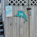 Swordfish Coastal Personalized House Number Sign by G. Debrekht - Coastal Sea-Life Decor - Handcrafted Wooden Handcrafted Wooden Handcrafted Wooden Address Sign - MA985492