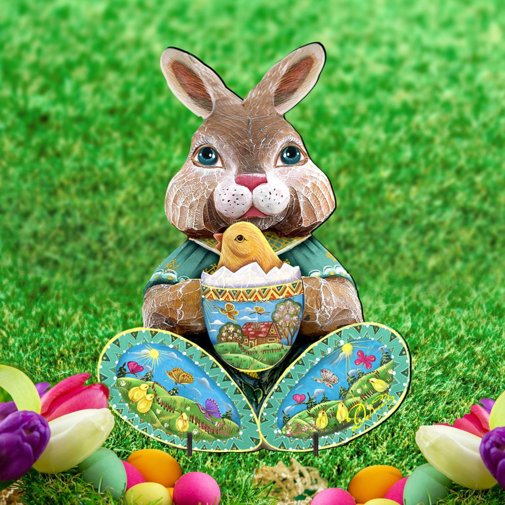 Easter Bunny Outdoor Scene  by G. DeBrekht - Easter Spring Decor - 8144502F