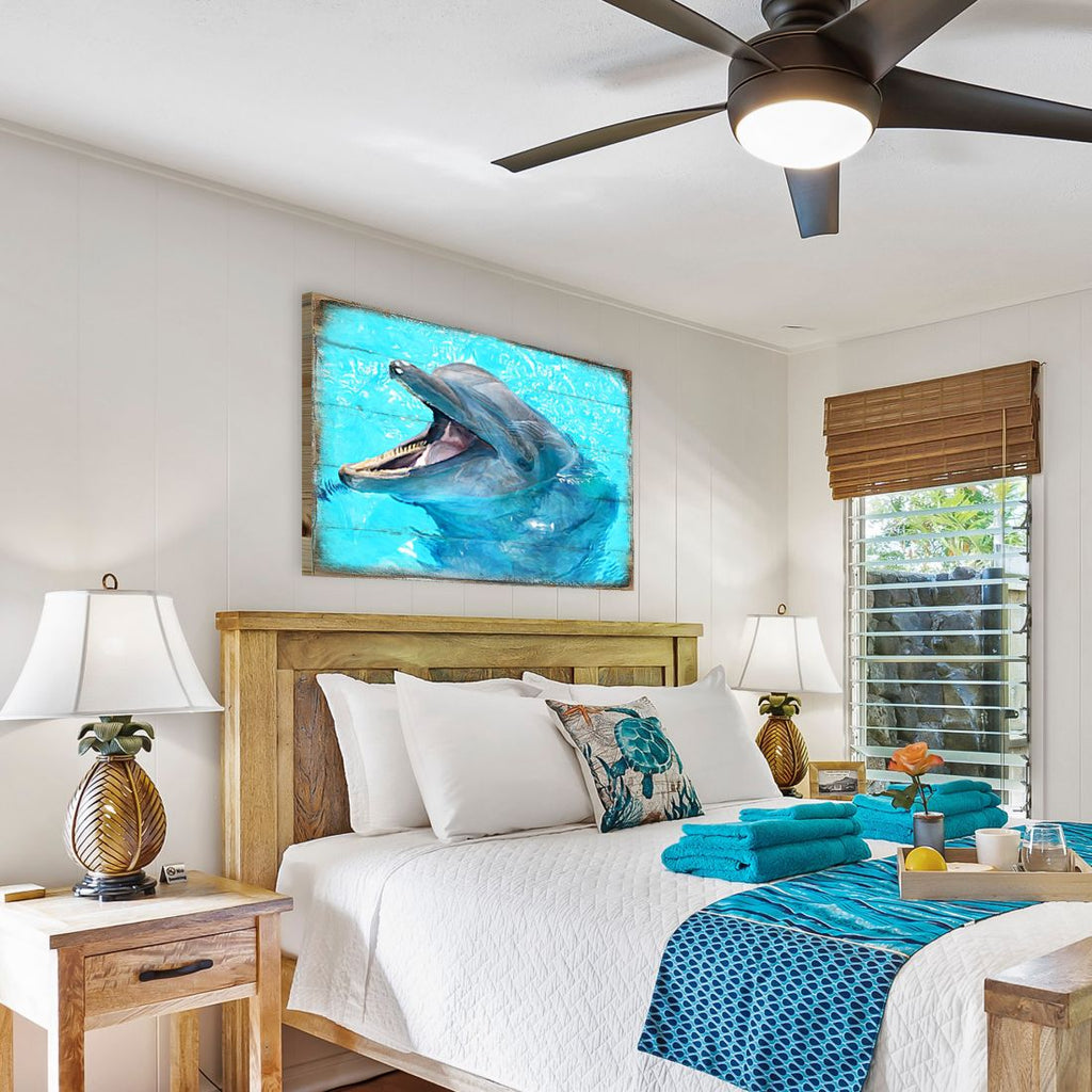 Sowers Dolphin Wood Wooden Coastal Wall Art by Nature Wonders - Coastal Sea-Life Decor - 95267B