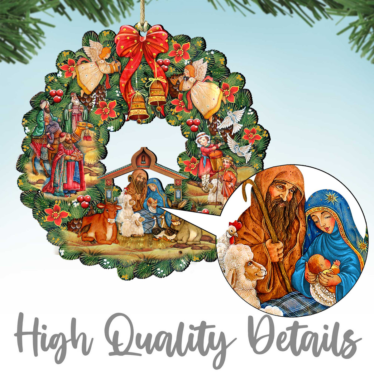 Marlin Fish Wooden Ornaments by G. DeBrekht - Coastal Holiday Decor - 8198533