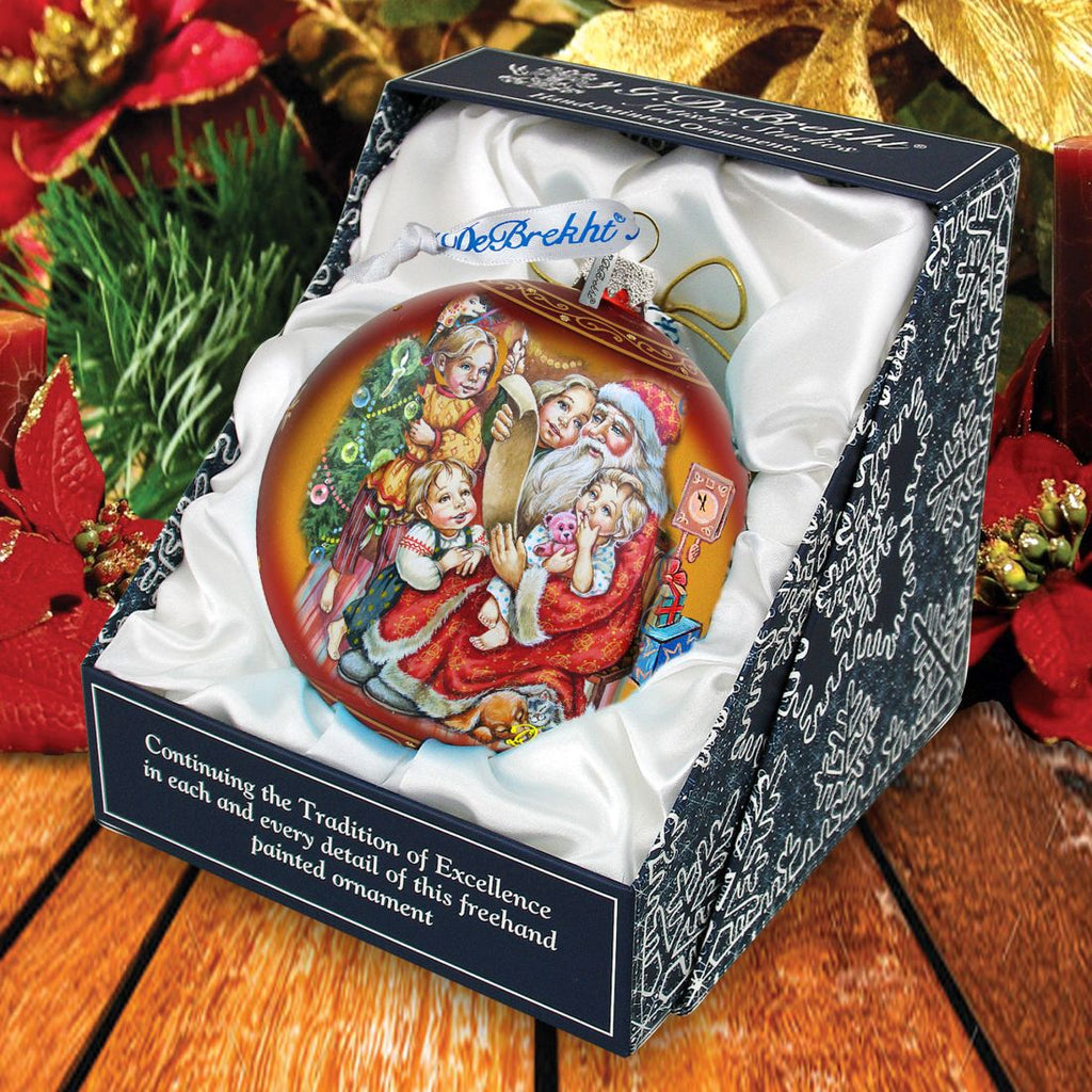 Santa's Christmas List Glass Ornament Holiday by Debrekht 73370-73364