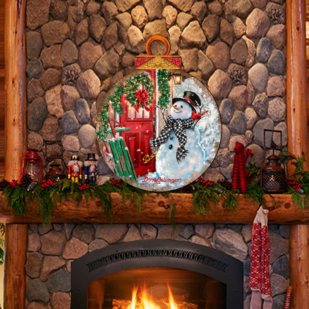 Winter Arrival Snowman Door Decor by D. Gelsinger - Christmas Decor - 8421127H-DG