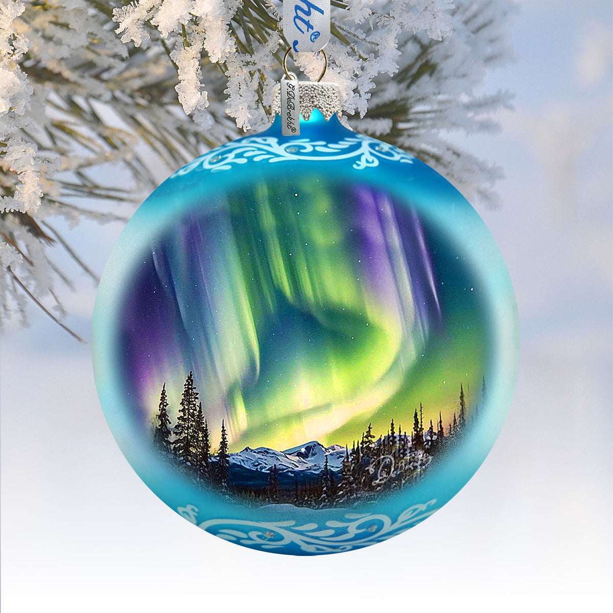 Northern Lights Glass Ornament – Handcrafted Mercury Glass Ornament - Wildlife Holiday Decor by G. DeBrekht - 73397