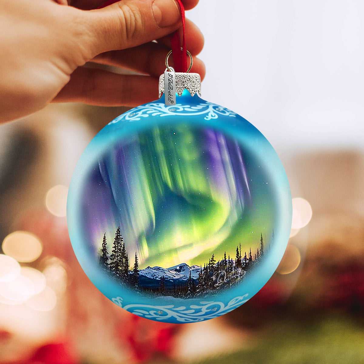Northern Lights Glass Ornament – Handcrafted Mercury Glass Ornament - Wildlife Holiday Decor by G. DeBrekht - 73397