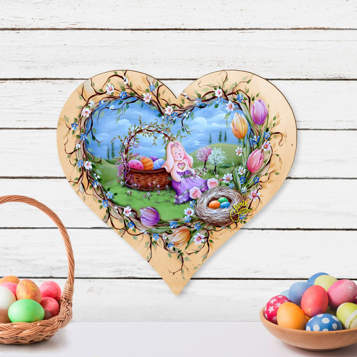 Easter Bunny Nap Easter Door Decor by Jamie Mills-Price - Easter Spring Decor - 8457706H-MP