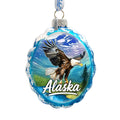 Alaska Bald Eagle Keepsake Glass Ornament – Handcrafted Wildlife Holiday Decor – 777435