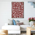 Red Floral Rustic Wooden Wall Art by G. DeBrekht - Floral Ornamental Decor - 95001B
