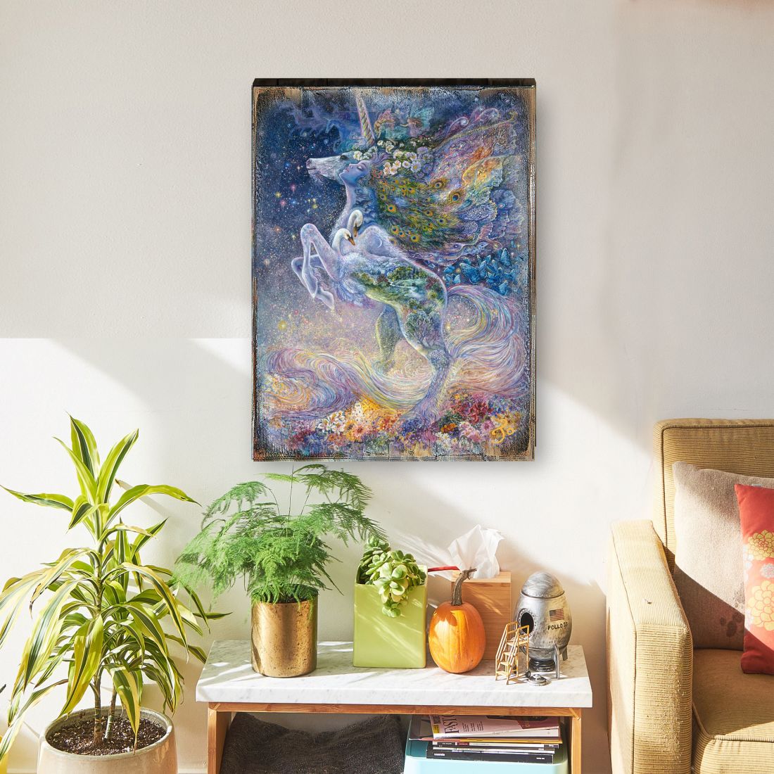 Soul of a Unicorn Fantasy Wooden Wall Art by Josephine Wall - Fantasy Decor - 852128-JW