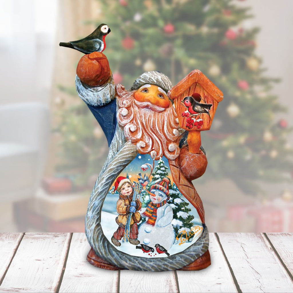 Snowy Friends Tiny Tale Santa Christmas Figurine by G. DeBrekht - Christmas Santa Snowman Decor - 561632