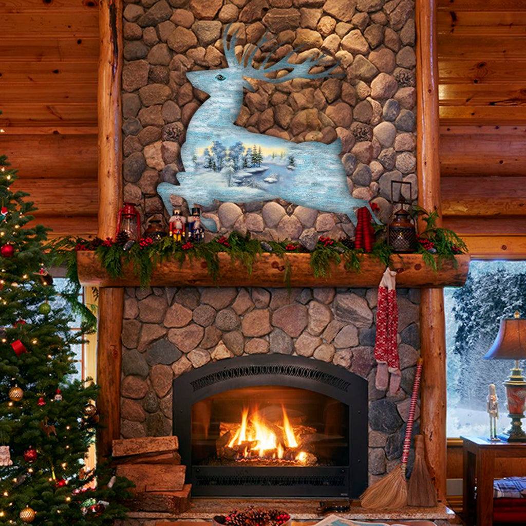 Prancing Deer Wildlife Door Decor - G. DeBrekht - Wildlife Holiday Decor - 8198211-1H