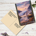 Sunset Glacier & Lakeside Cabin Art Card by G. Debrekht - 97112GC