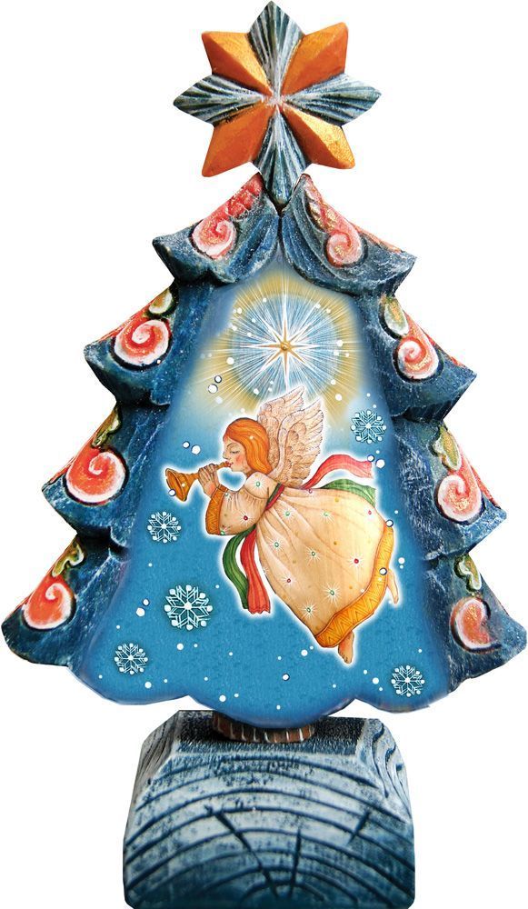 Nativity Angels Tree Handcrafted Christmas Figurine - G. DeBrekht - Christmas Santa Snowman Decor - 588054S