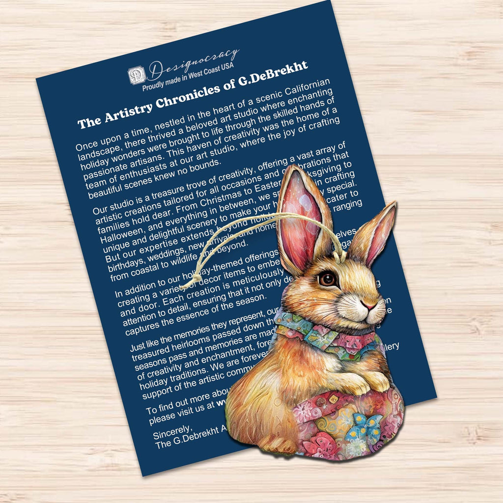 Easter Bunnies Eco Wood Ornaments Set of 3 by G. Debrekht - Easter Décor - 8091042-S3