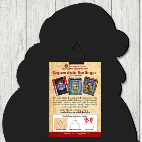 2024 Dated Merry Christmas Santa Door Hanger by G. Debrekht - Christmas Santa Snowman Decor - 8117810H-MC-D24