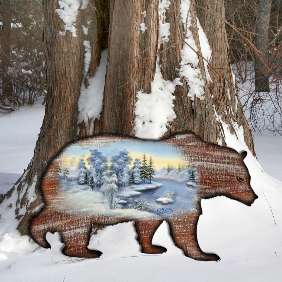 Grizzly Bear Vintage Wildlife Door Decor - G. DeBrekht - Wildlife Holiday Decor - 8198214H