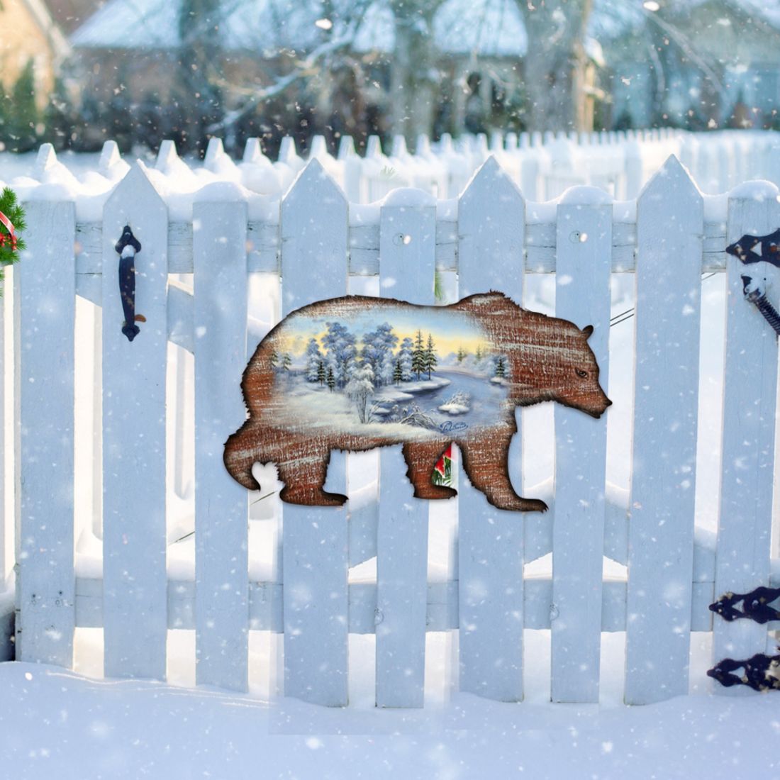Grizzly Bear Vintage Wildlife Door Decor - G. DeBrekht - Wildlife Holiday Decor - 8198214H