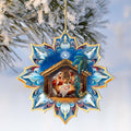 Holy Family Snowflake Wooden Ornaments by G. Debrekht - Nativity Holiday Decor - 8688439