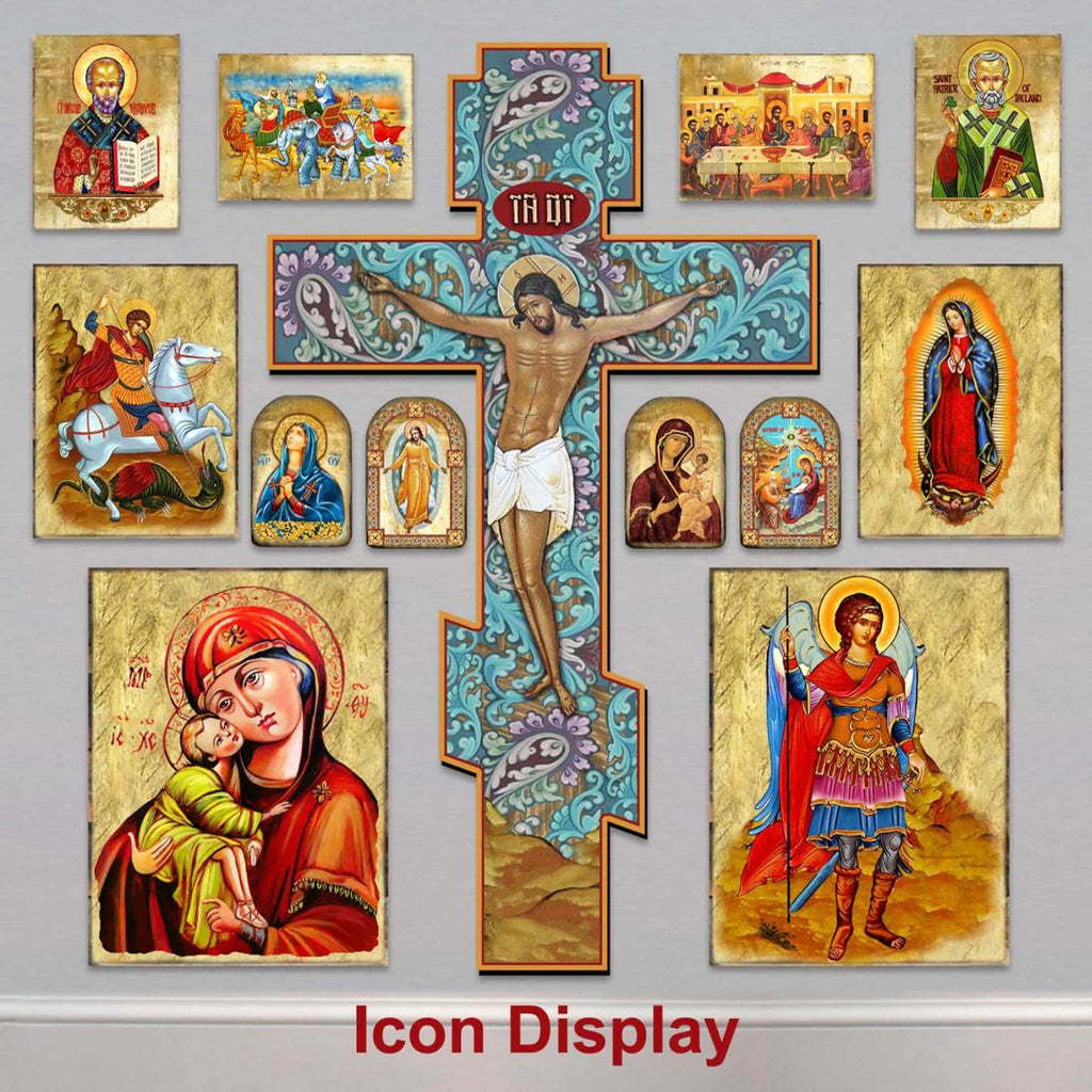Saint Catherine Icon – Handcrafted Religious Decor | Gold Plated Wooden Christian Wall Hanging - 85068