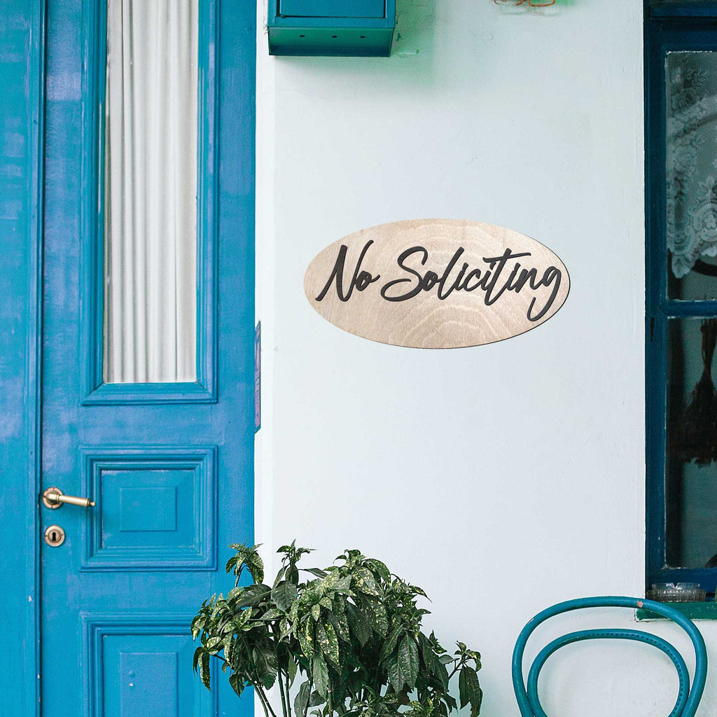 No Soliciting sign, Business sign, made in the USA sign, Birch wood sign, Lightweight sign - 320322