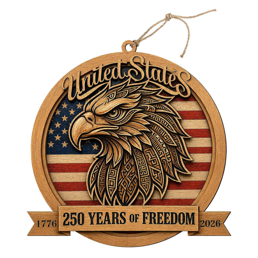 United States 250 Years of Freedom Eagle Door Hanger – Patriotic Wooden Wall Decor 1776–2026 - 8652876H