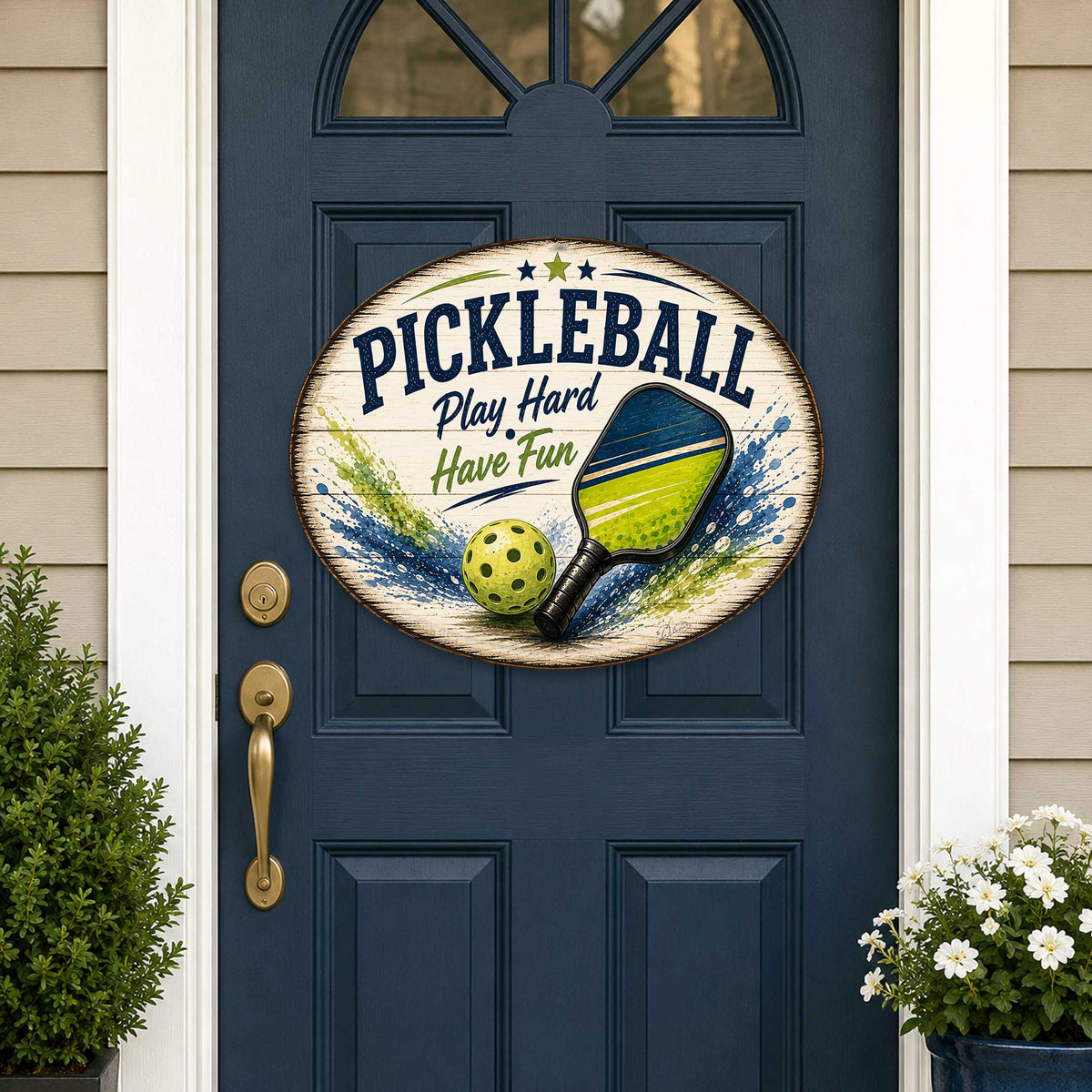 Personalized Football Family Door Hanger – Custom Football Welcome Sign – 22x18 Sports Door Decor by G.Debrekht - 8652882H
