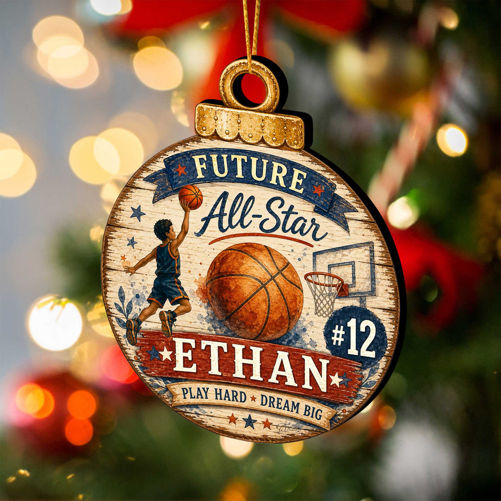 Personalized Basketball Ornament – Future All-Star Christmas Ornament – Custom Basketball Player Keepsake by G.Debrekht - 8652884