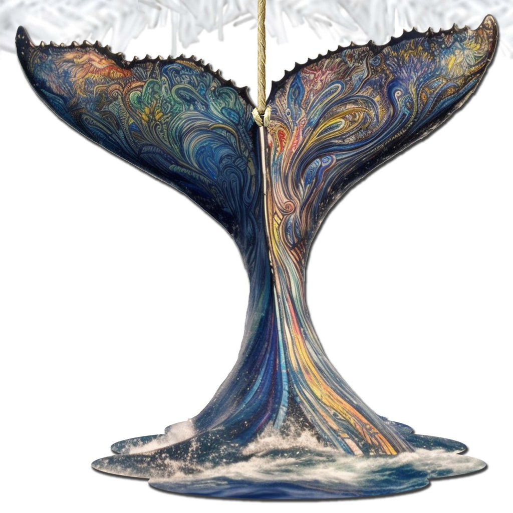 Humpback Whale Tail Wooden Ornaments by G.Debrekht - Wildlife Holiday Décor - 8710104-1