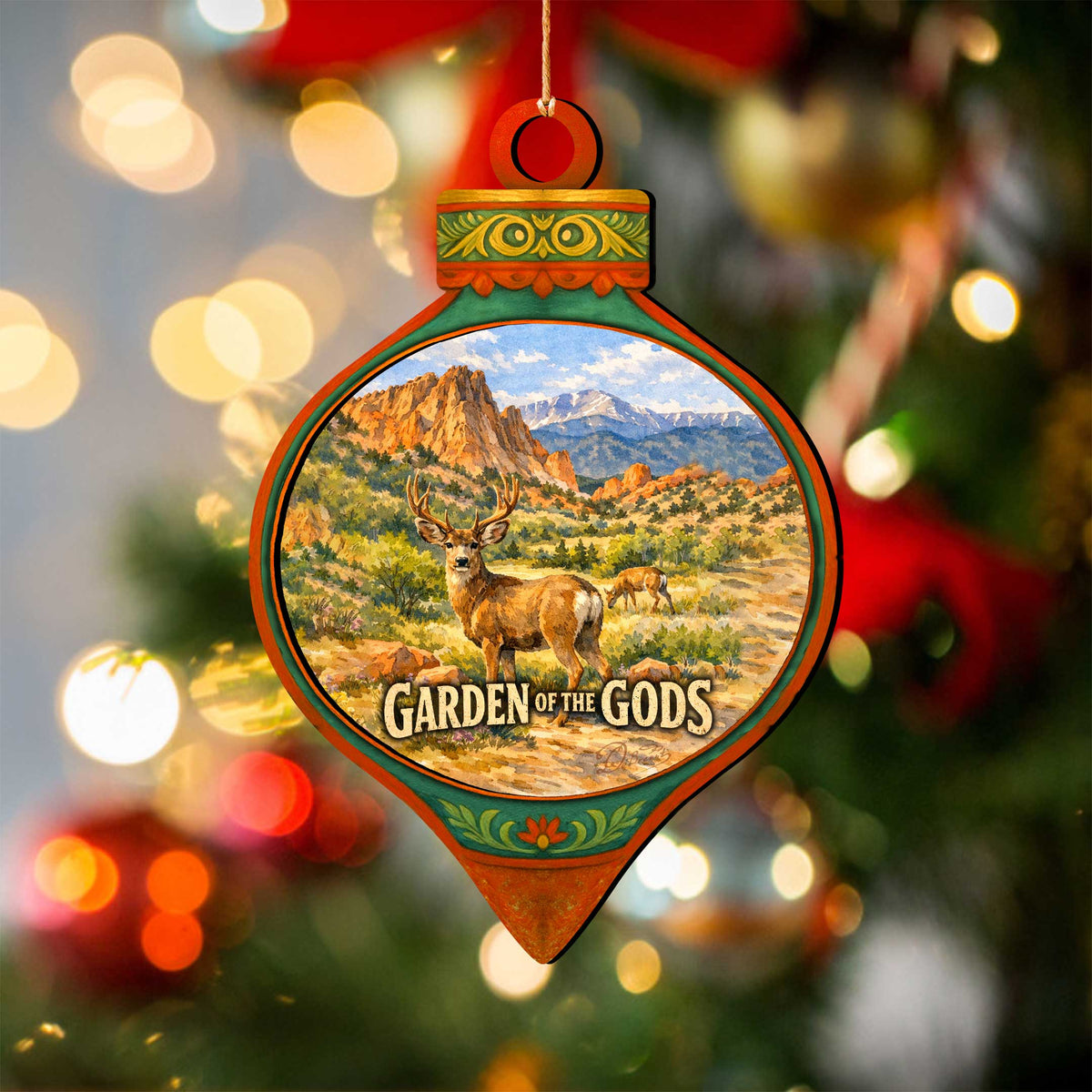 Garden of the Gods Colorado Deer Christmas Ornament – Scenic Wildlife Holiday Decoration – 8710173