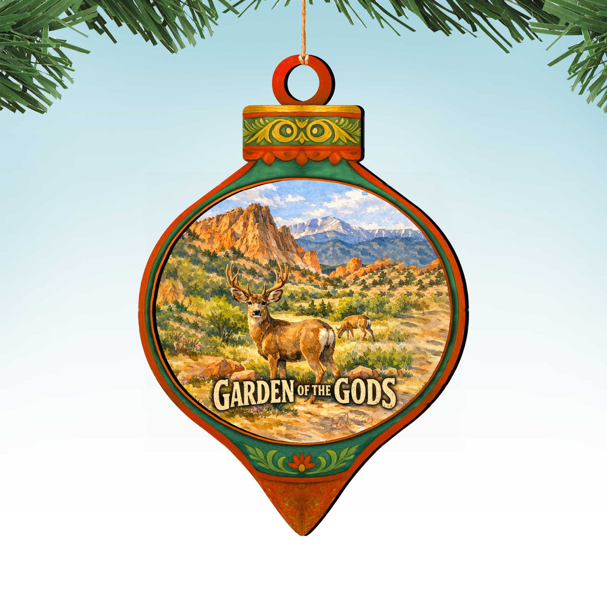 Garden of the Gods Colorado Deer Christmas Ornament – Scenic Wildlife Holiday Decoration – 8710173