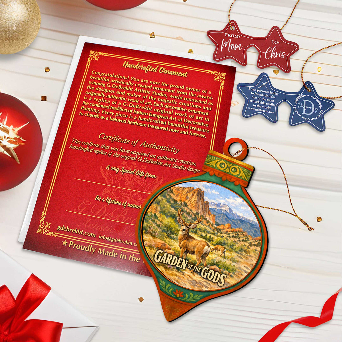Garden of the Gods Colorado Deer Christmas Ornament – Scenic Wildlife Holiday Decoration – 8710173