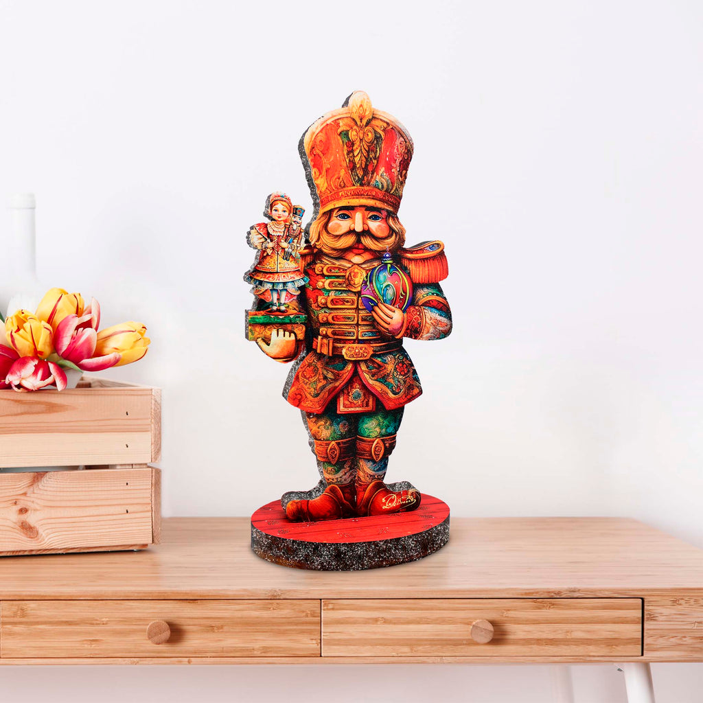 Enchanting Clara and Nutcracker Prince Limited Edition Wooden Figurine by G. Debrekht - Centerpiece for Christmas Decor - 89316