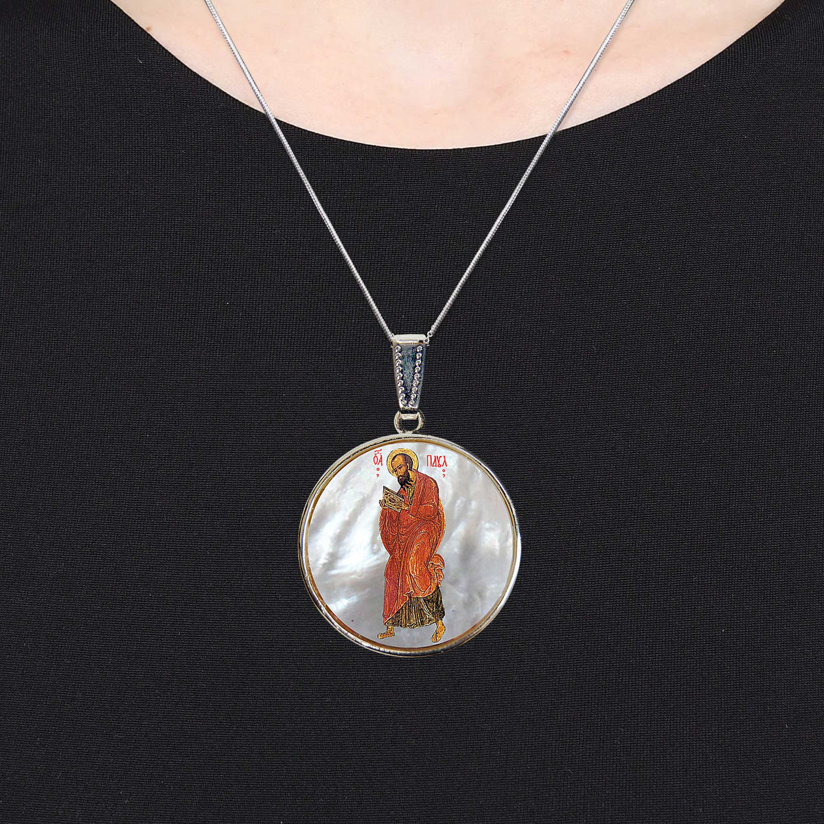 Saint Paul Silver Plated Mother of Pearl Necklace - 43035