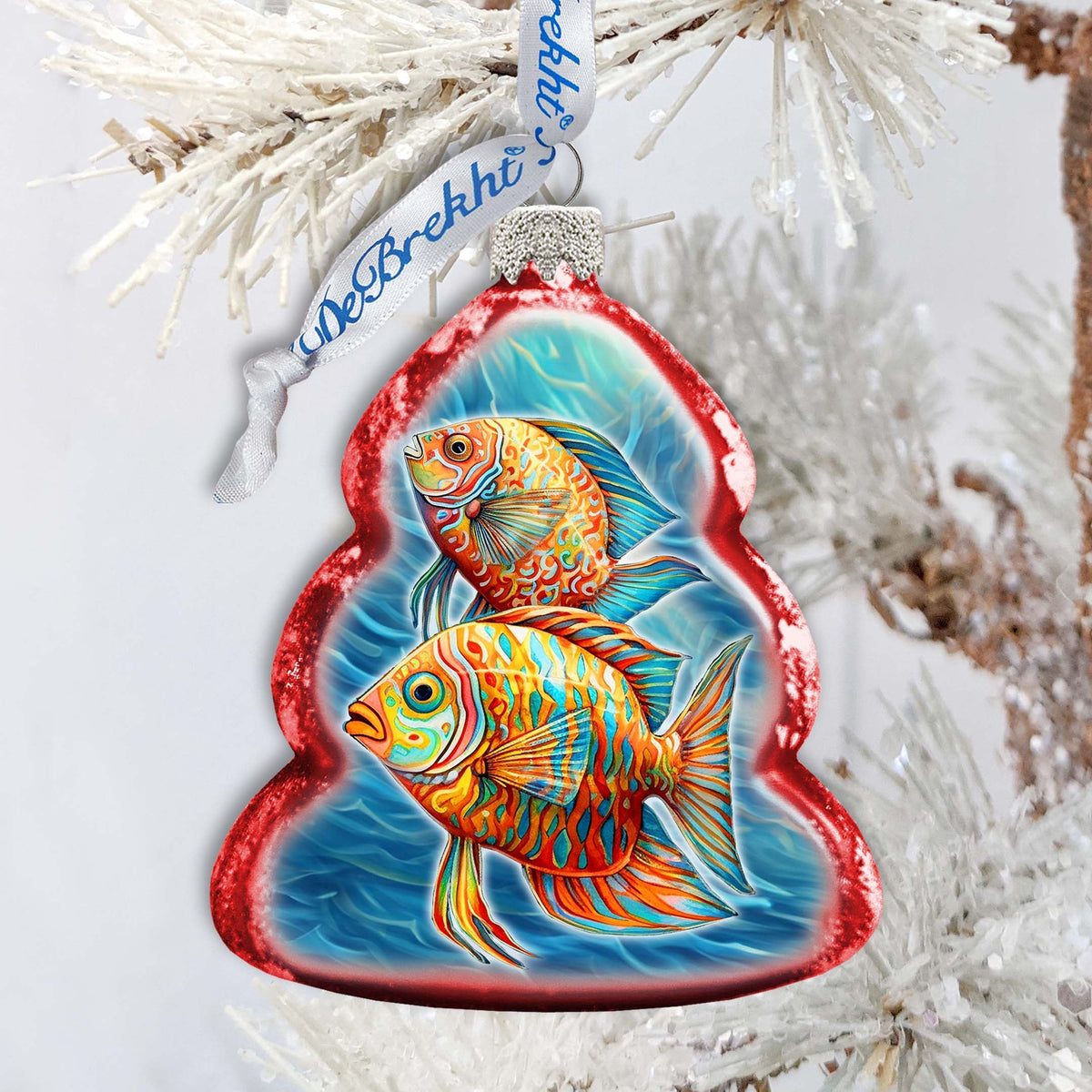 Holiday Coastal Decor - Colorful Fish Keepsake Glass Ornaments by G. Debrekht - Coastal Holiday Decor - 777404