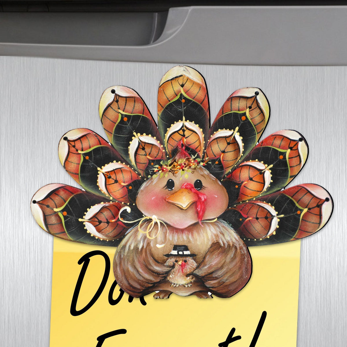 Feathered Turkey Shape Refrigerator Magnets Set of 3 by Jamie Mills-Price
