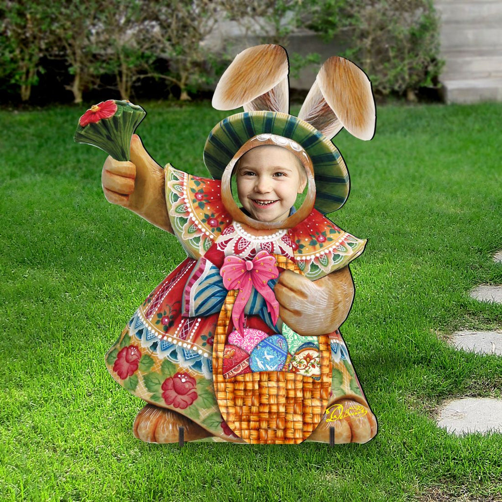 Mrs. Bunny Easter Face Easter Outdoor Scene  by G. DeBrekht - Easter Spring Decor - 8154421-2F