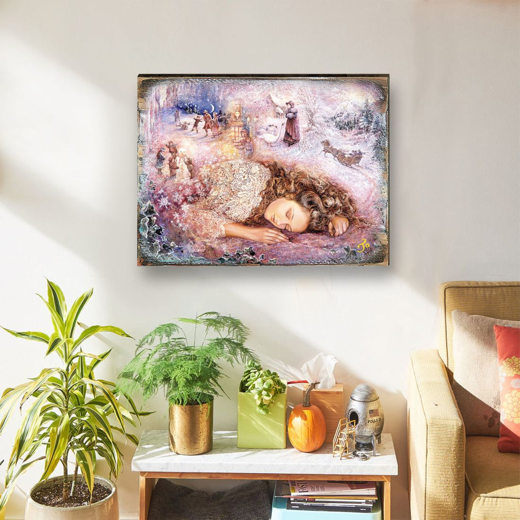 Winter Dream Fantasy Wooden Wall Art by Josephine Wall - Fantasy Decor - 852147-JW