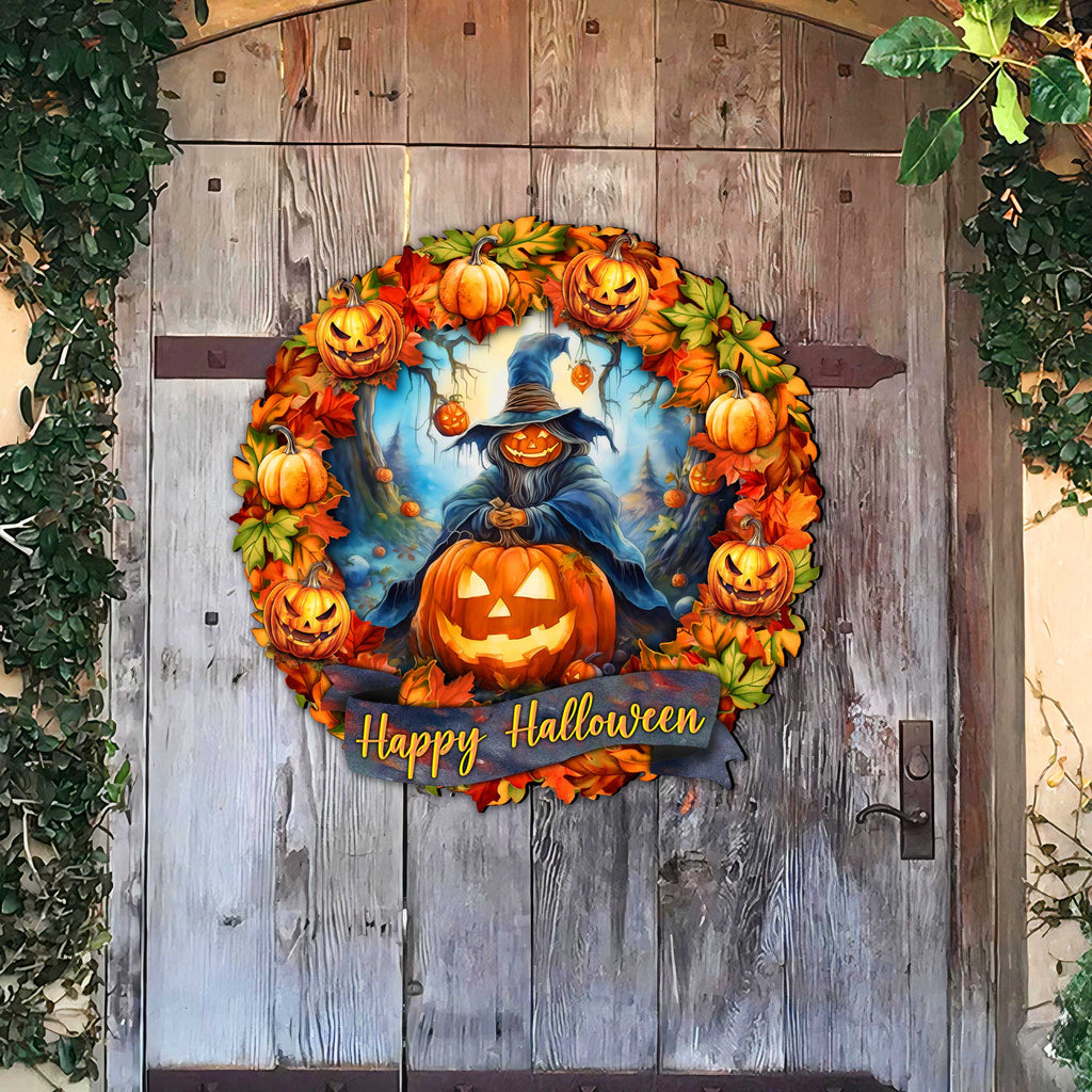 Happy Halloween 36-Inch Wreath Outdoor Decor by G. Debrekht - Halloween Decor - 8652821F