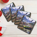 Skagway Alaska Scenic Railway Wooden Coasters Set of 4 – Cruise Port & Eagle Souvenir Drink Coasters, Made in USA – 95421C-S4