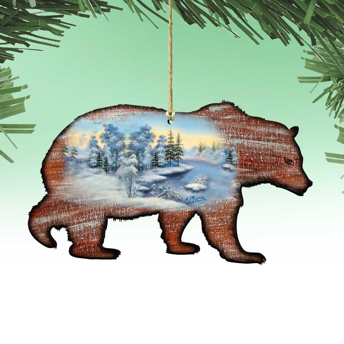 Grizzly Christmas Wooden Ornaments by G. DeBrekht - Wildlife Holiday Decor - 8198214
