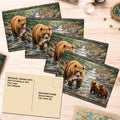 Bear Family Catch Greeting Card Greeting Card by G. Debrekht - 97102GC