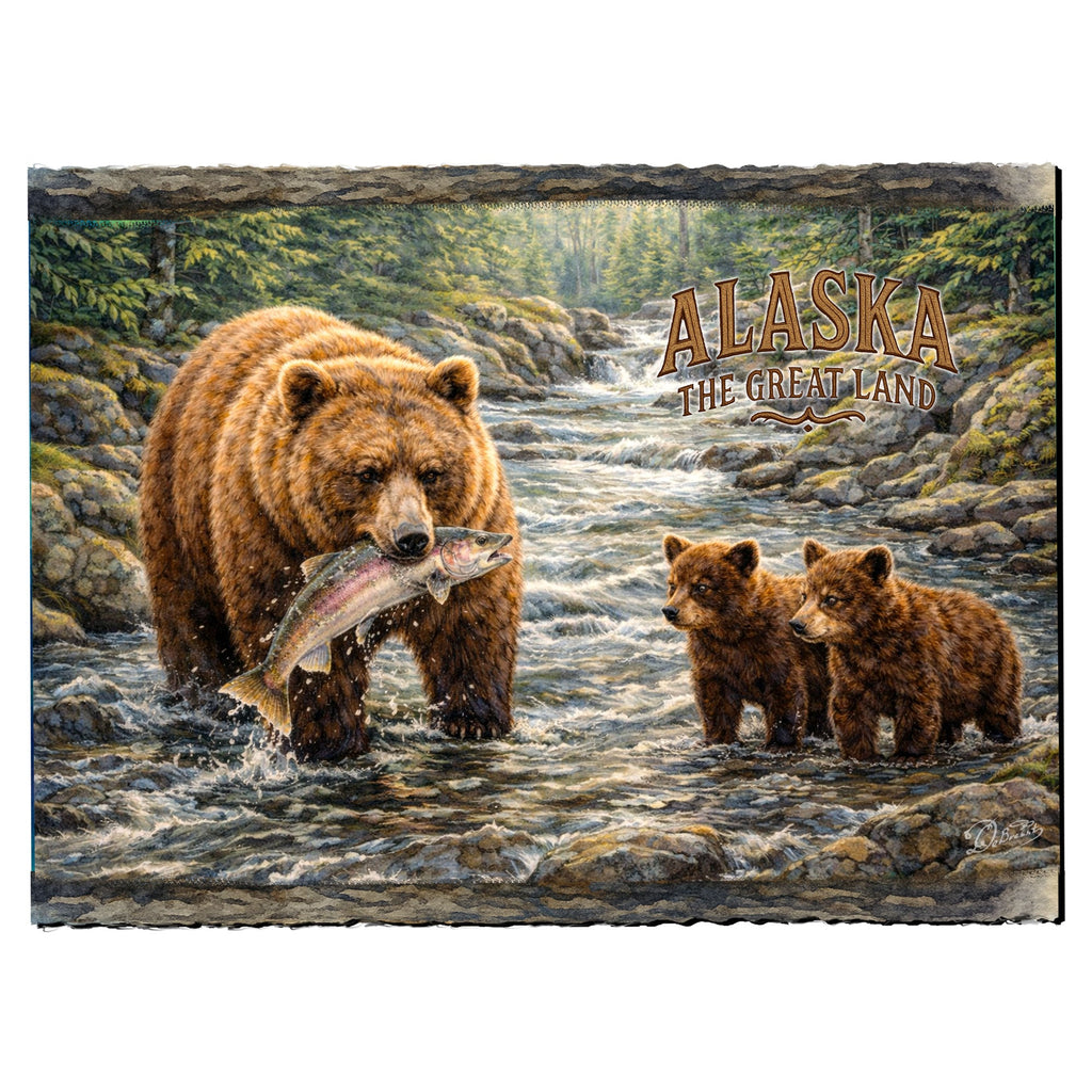 Bear Family Catch Greeting Card Greeting Card by G. Debrekht - 97102GC